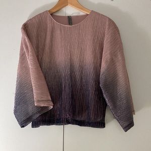 Anthropologie Long Sleeve Top Metallic Pink Size XS